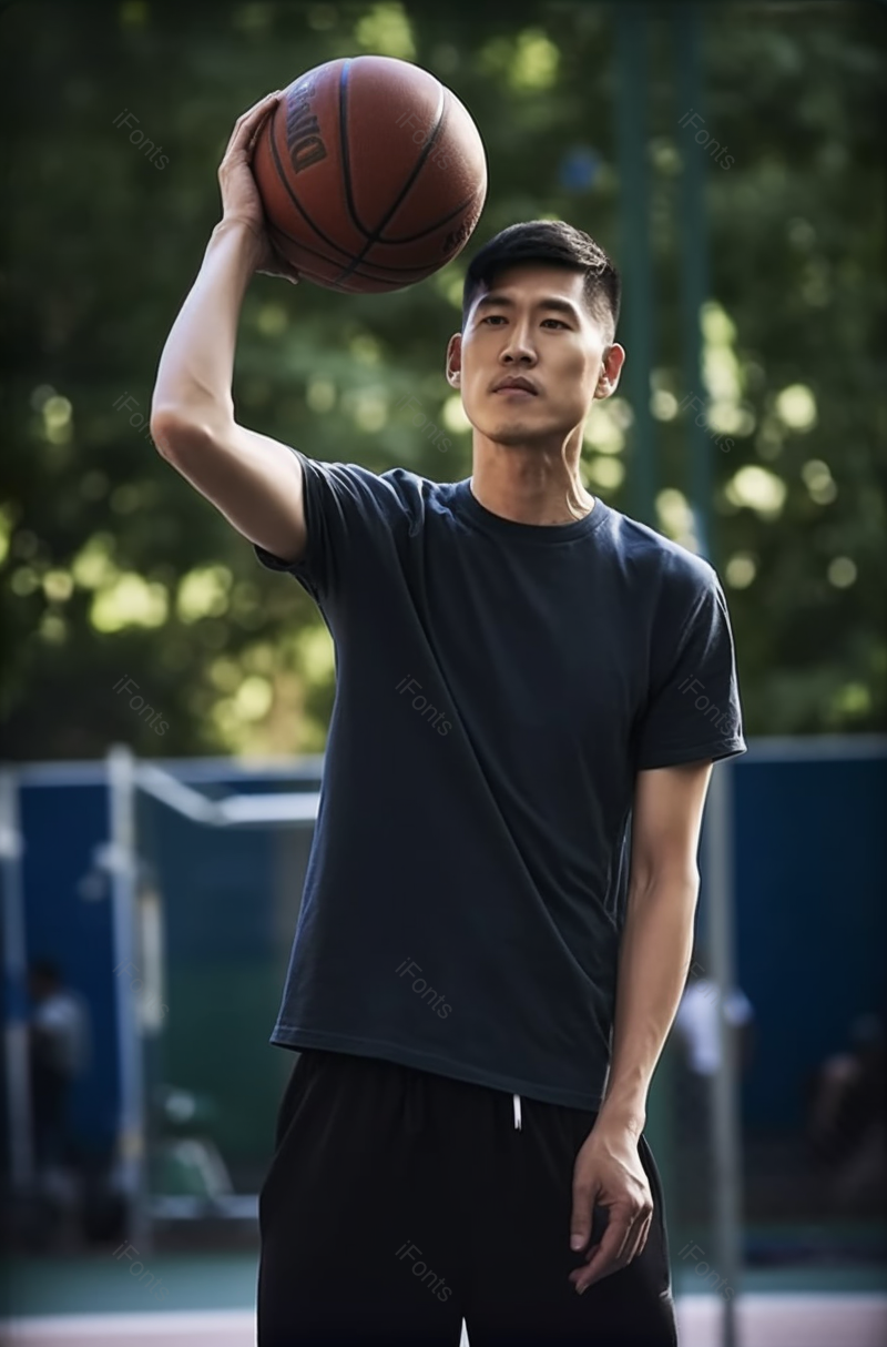 中年男子在户外打篮球,高清,摄影图,摄影图片,图片大全,摄影图免费下载